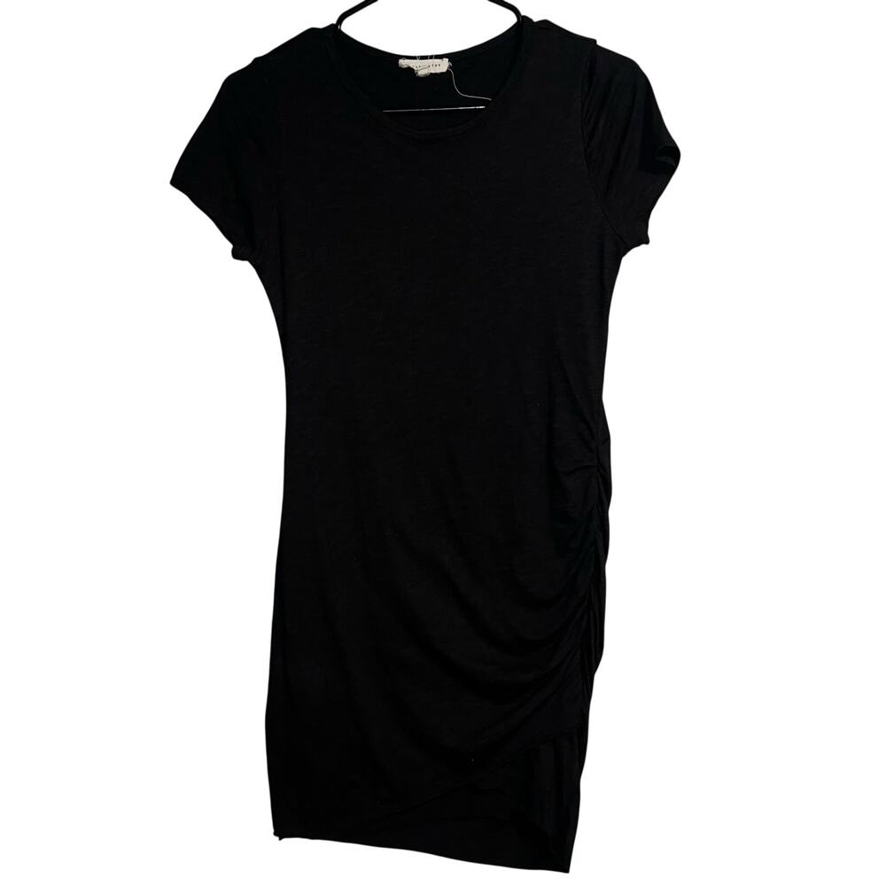 Wasabi + Mint Classic Black Short Sleeve Ruched T-Shirt Dress Size Small